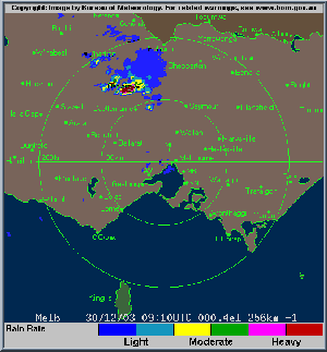 Click this image to get the radar loop 256k Melbourne