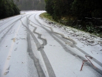 This guy just didn't quite manage to get up the hill in his Toyota van......