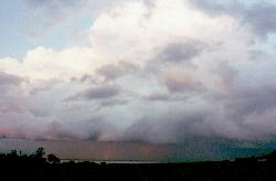 Former tornadic cell receding over Port Phillip Bay